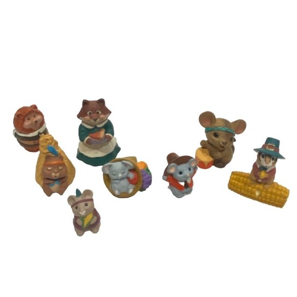 Hallmark Merry Miniatures Thanksgiving lot 8 pieces pc set,‎ some have stickers - Picture 1 of 9